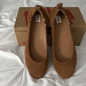 New Fitflop Allegro suede flats in light tan